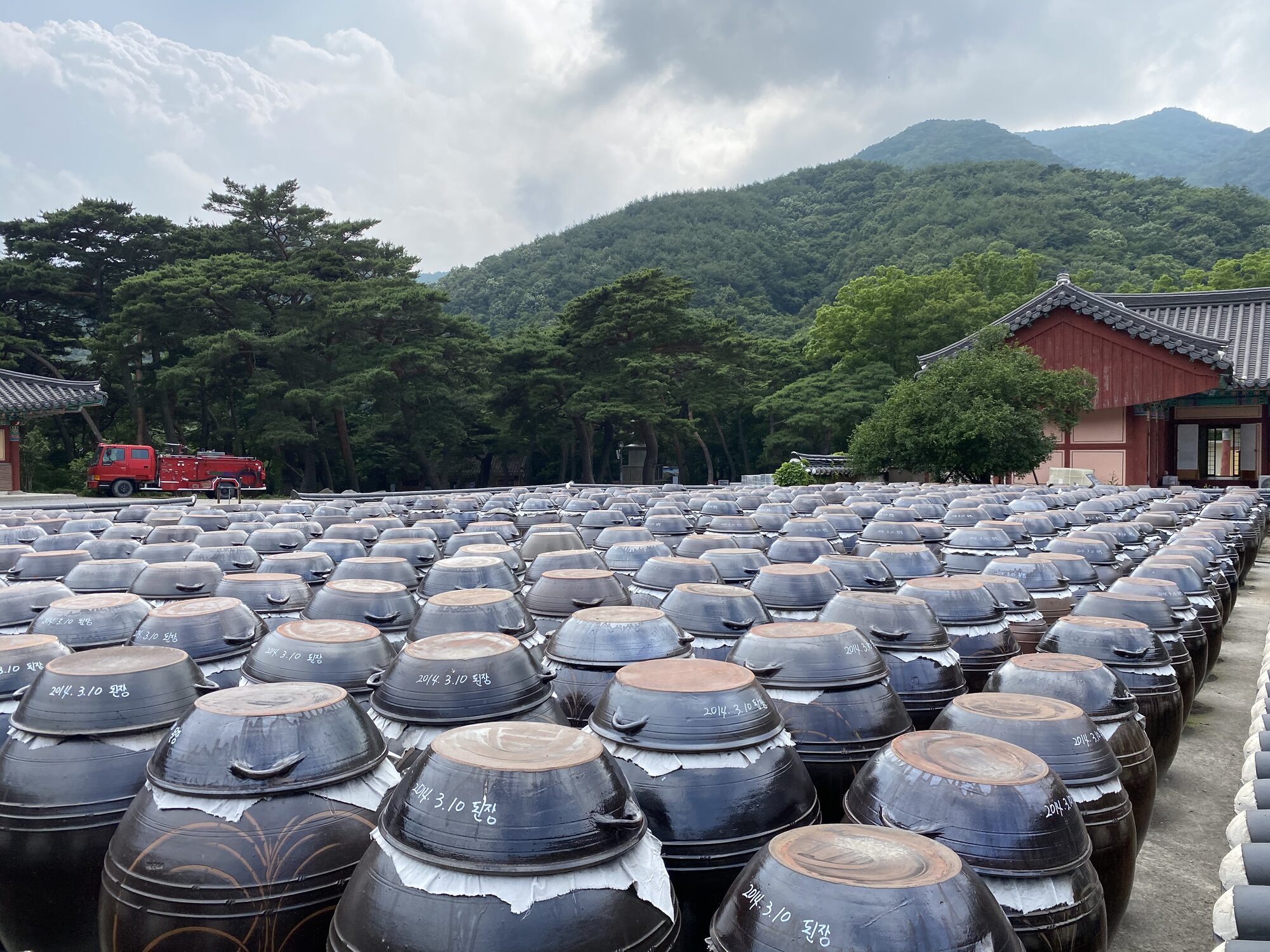 Rows of onggi jars