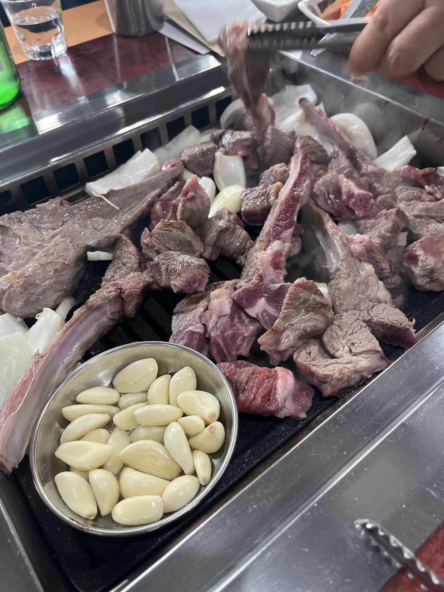 Lamb chops on the grill
